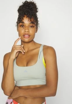 Adidas Performance HIIT - Medium Support Sports Bra - Linen Green/beam Yellow -adidas Performance Shop 5fafbfb22e7c4eae946eea711b9f5c63