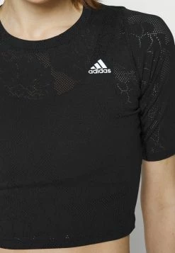 Adidas Performance RNFAST TEE - Sports T-shirt - Black/carbon -adidas Performance Shop 600873a4f10a424d8876de459c9d8a43