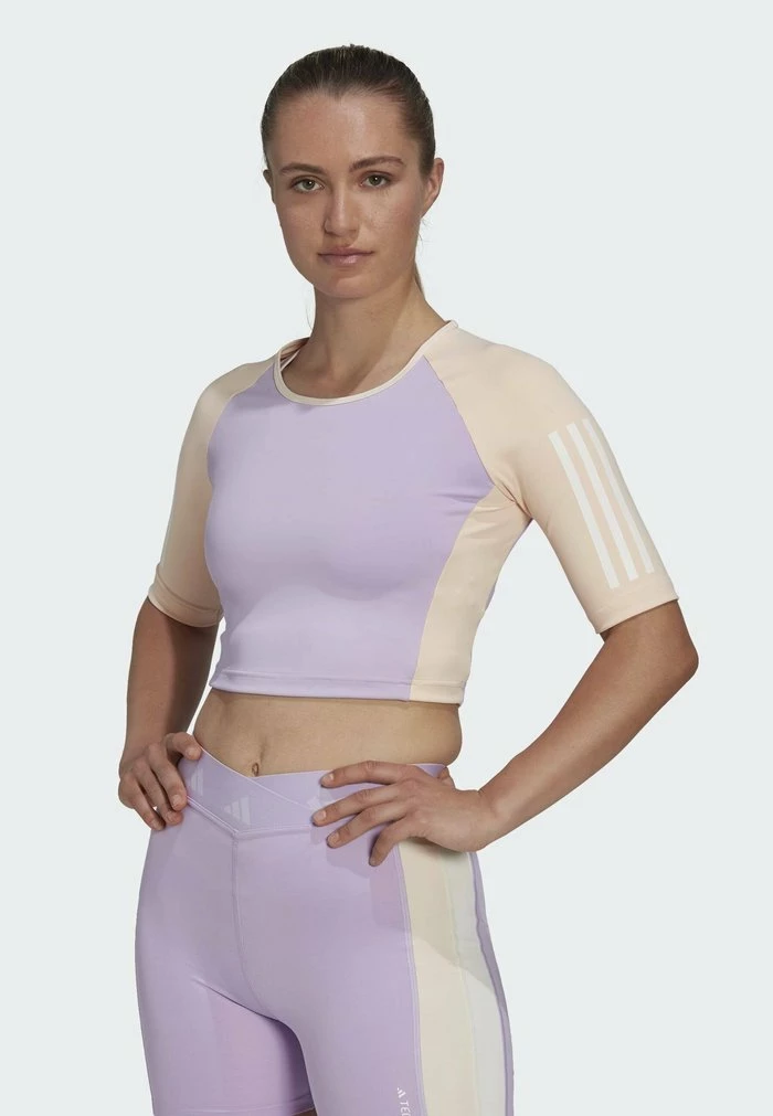 Adidas Performance HYPERGLAM TRAINING CROP TEE - Print T-shirt - Purple Glow/bliss Orange 3 Adidas Performance HYPERGLAM TRAINING CROP TEE - Print T-shirt - Purple Glow/bliss Orange