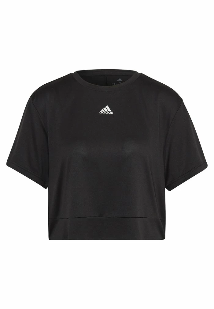Adidas Performance CROP - Basic T-shirt - Black/white 8 Adidas Performance CROP - Basic T-shirt - Black/white - Image 6