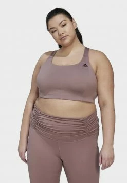 Adidas Performance COREFLOW STORE STØRRELSER - Medium Support Sports Bra - Brown