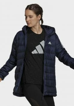 Adidas Performance ESSENTIALS LIGHT DOWN HOODED - Down Jacket - Blue