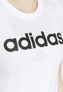 Adidas Performance LOUNGEWEAR ESSENTIALS SLIM LOGO - Print T-shirt - White/black -adidas Performance Shop 6832adfd5d0c461ca6f6d569f8d122e0