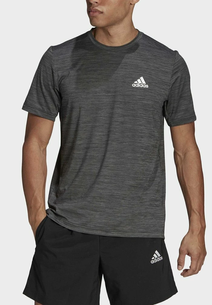 Adidas Performance DESIGNED TO MOVE STRETCH - Print T-shirt - Black Melange 6 Adidas Performance DESIGNED TO MOVE STRETCH - Print T-shirt - Black Melange - Image 4