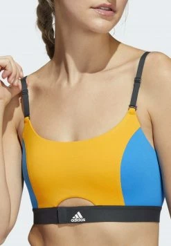 Adidas Performance AEROIMPACT LUXE - Light Support Sports Bra - Orange Rush Bright Blue Carbon