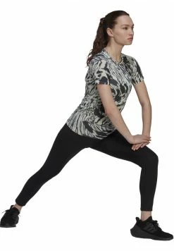 Adidas Performance FAST AOP - Print T-shirt - Linen Green/carbon