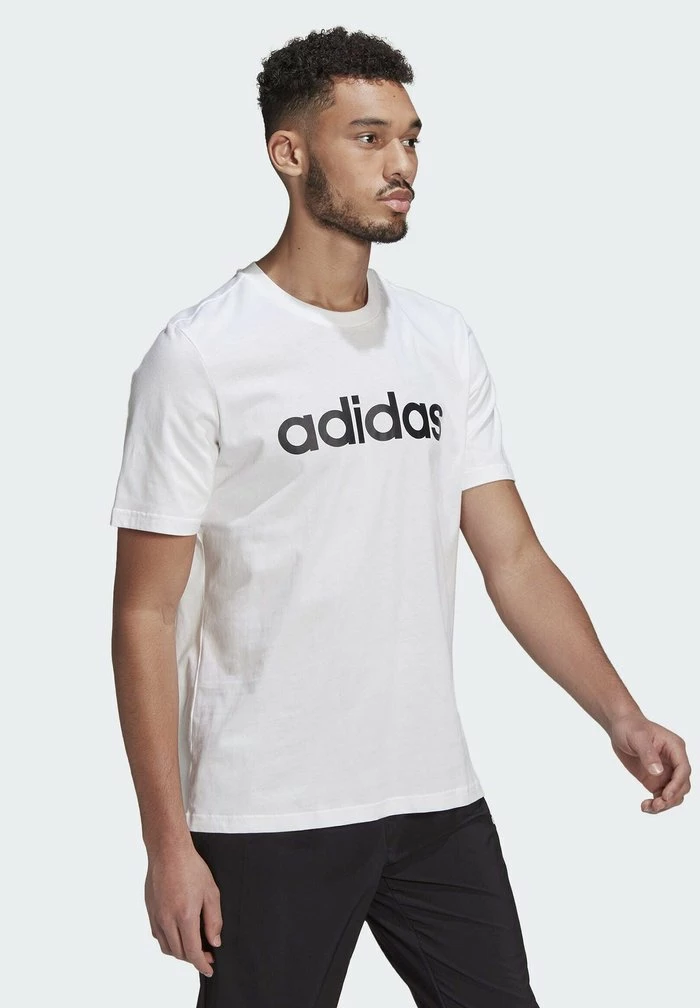 Adidas Performance M LIN SJ T - Print T-shirt - White Black 5 Adidas Performance M LIN SJ T - Print T-shirt - White Black - Image 3
