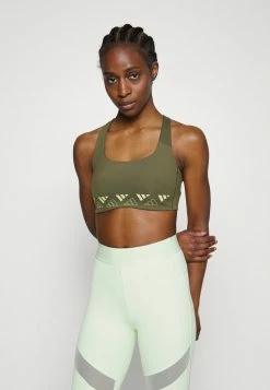 Adidas Performance LOGO - Medium Support Sports Bra - Focus Olive/pulse Lime