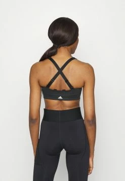 Adidas Performance LOGO - Medium Support Sports Bra - Black/white -adidas Performance Shop 70c31b8fee8f43adb8839afee3e53c8a