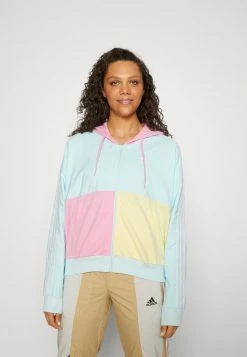 Adidas Performance Zip-up Sweatshirt - Almost Blue/true Pink/almost Yellow