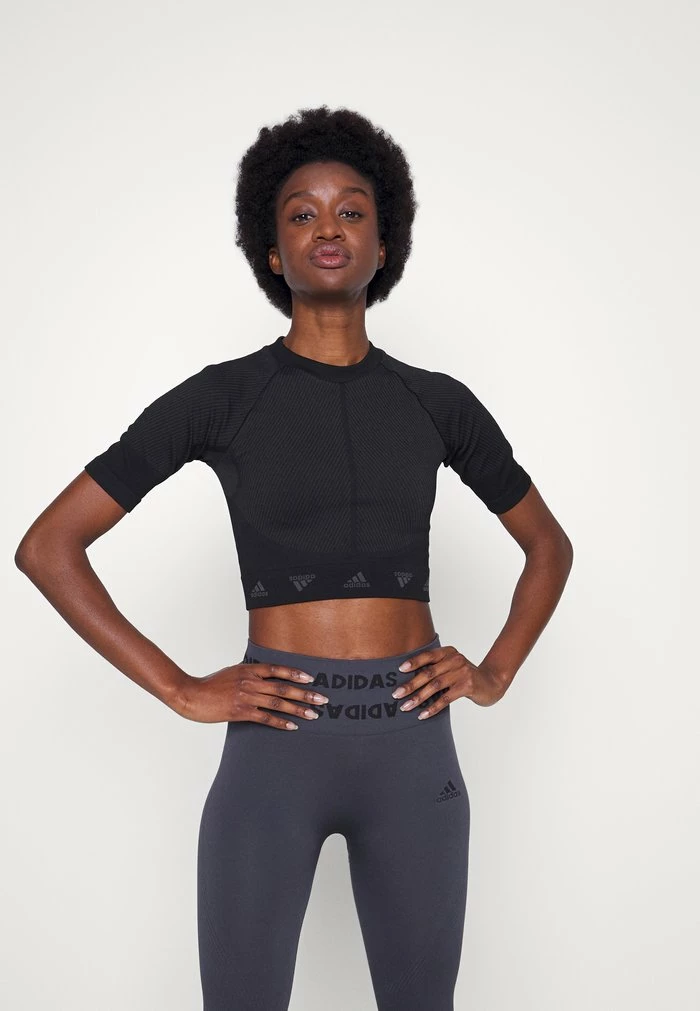 Adidas Performance Print T-shirt - Black/grey 3 Adidas Performance Print T-shirt - Black/grey