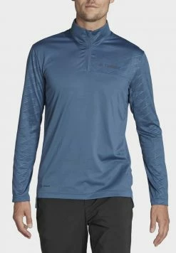 Adidas Performance MT HALF ZI LS - Long Sleeved Top - Blue -adidas Performance Shop 732606159a7d4282886398b6c53e99aa