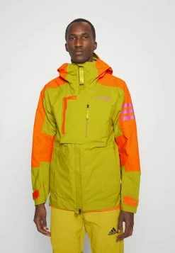 Adidas Performance TERREX XPLORIC RAIN.RDY MOUNTAIN - Hardshell Jacket - Pulse Olive/semi Impact Orange