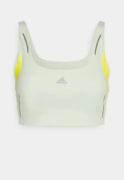 Adidas Performance HIIT - Medium Support Sports Bra - Linen Green/beam Yellow -adidas Performance Shop 74e40777708b40ccb92996a7ba4c62e1