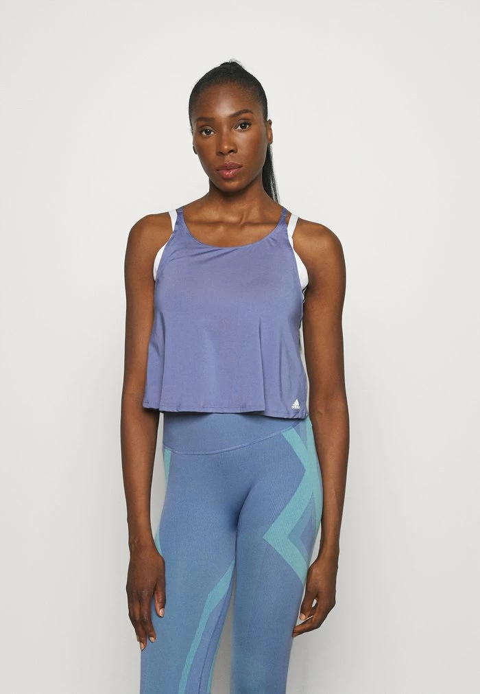 Adidas Performance YOGA CROP - Top - Orbit Violet/white 3 Adidas Performance YOGA CROP - Top - Orbit Violet/white