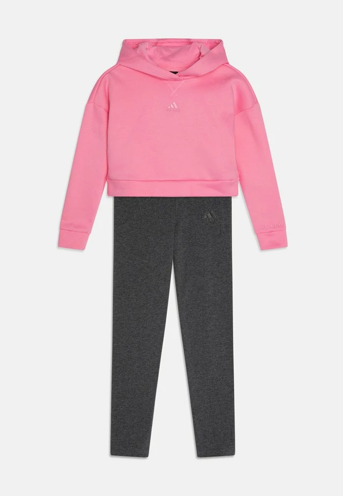 Adidas Performance HOOD SET - Leggings - Bliss Pink/dark Grey Heather 3 Adidas Performance HOOD SET - Leggings - Bliss Pink/dark Grey Heather