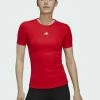 Adidas Performance TECHFIT - Print T-shirt - Red