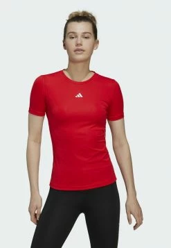Adidas Performance TECHFIT - Print T-shirt - Red