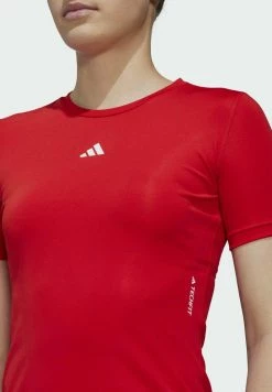 Adidas Performance TECHFIT - Print T-shirt - Red -adidas Performance Shop 7d531f78e96848b589bded536b24b733