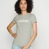 Adidas Performance LOUNGEWEAR ESSENTIALS SLIM LOGO - Print T-shirt - Medium Grey Heather/white -adidas Performance Shop 7e329232cdf8498f9051894f350f9f8a
