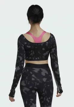 Adidas Performance HYPERGLAM CUT - Long Sleeved Top - Black -adidas Performance Shop 7ee00259276b4b7f9ef294fd1389b310