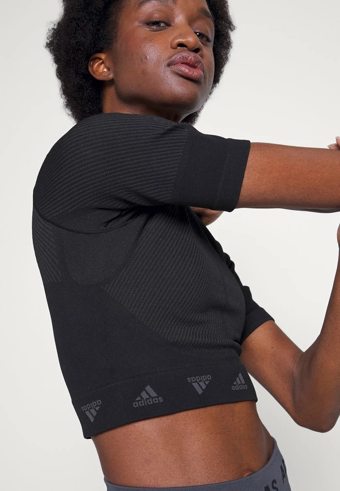 Adidas Performance Print T-shirt - Black/grey 6 Adidas Performance Print T-shirt - Black/grey - Image 4