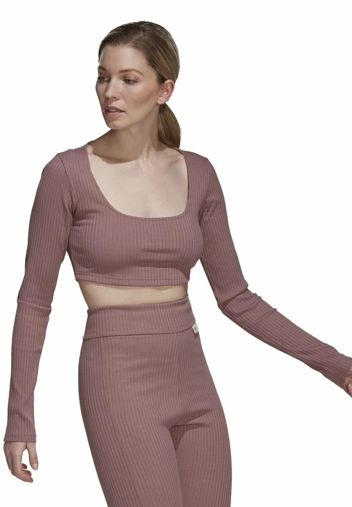 Adidas Performance W SL RIB CRO LS - Sports T-shirt - Brown 6 Adidas Performance W SL RIB CRO LS - Sports T-shirt - Brown - Image 4