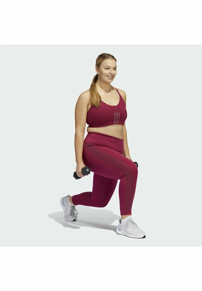 Adidas Performance OPTIME TRAINICONS STRIPES PLUS SIZE - Leggings - Red 8 Adidas Performance OPTIME TRAINICONS STRIPES PLUS SIZE - Leggings - Red - Image 6