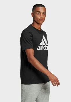 Adidas Performance ESSENTIALS BIG LOGO T-SHIRT - Print T-shirt - Black -adidas Performance Shop 860420ac13764950ad947ce4d0e2fcd3