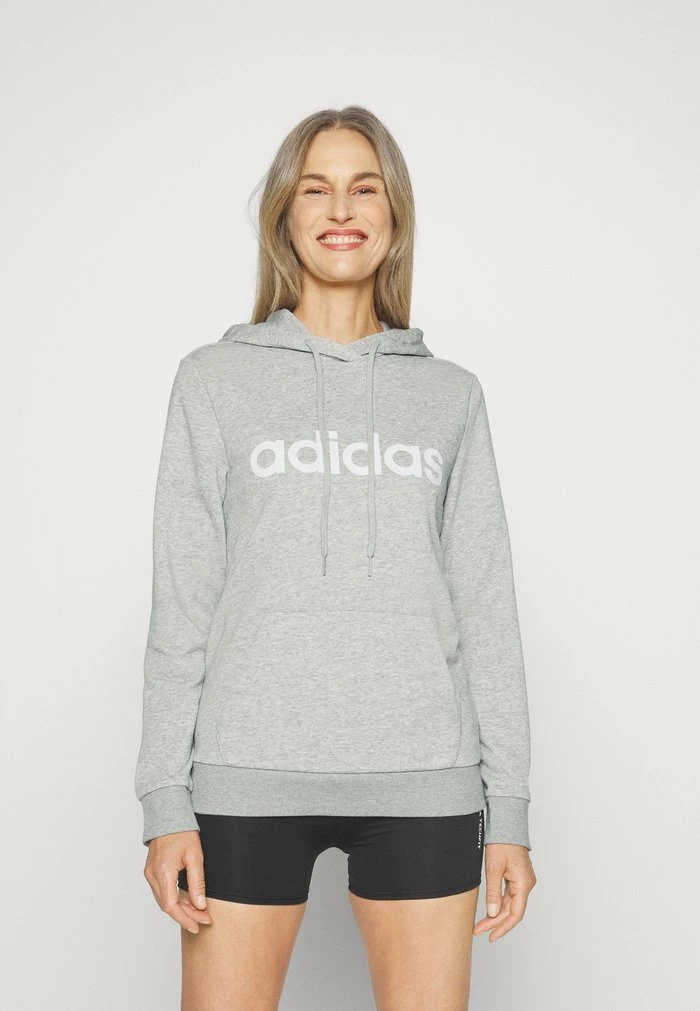 Adidas Performance Hoodie - Medium Grey Heather/white 3 Adidas Performance Hoodie - Medium Grey Heather/white