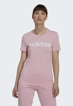 Adidas Performance LOUNGEWEAR ESSENTIALS SLIM LOGO - Print T-shirt - Pink