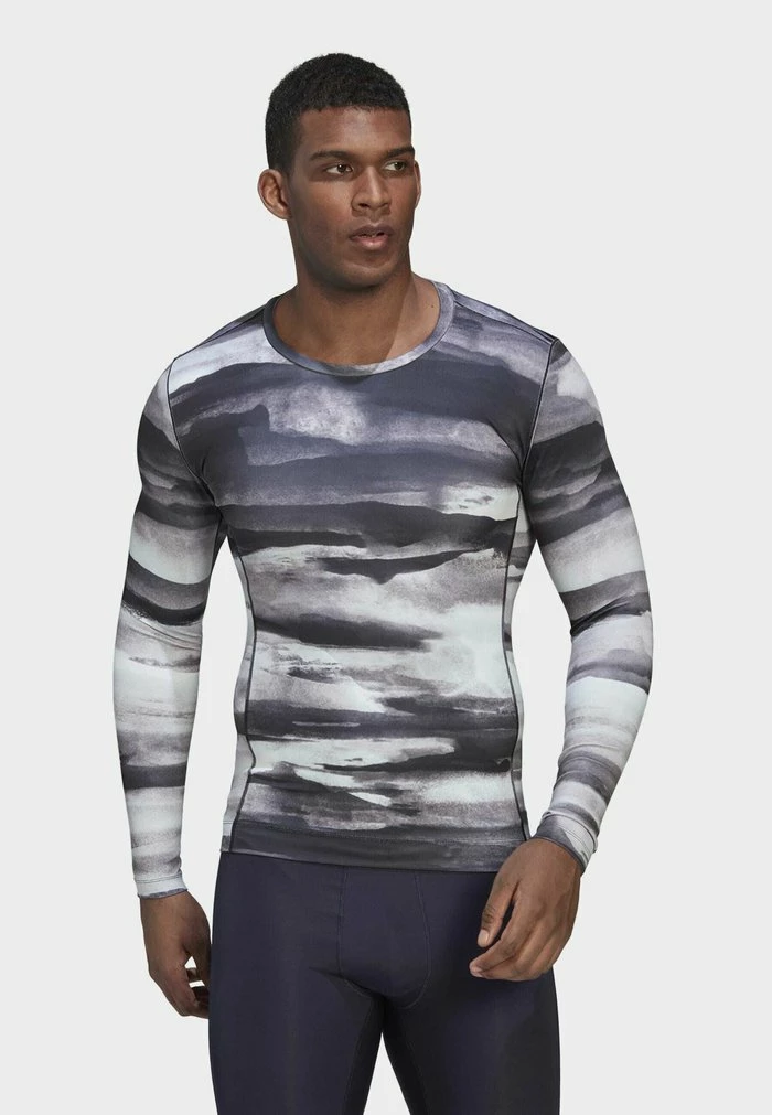 Adidas Performance YOGA ALL OVERSIZE PRINTLONG SLEEVE - Long Sleeved Top - Blue 3 Adidas Performance YOGA ALL OVERSIZE PRINTLONG SLEEVE - Long Sleeved Top - Blue