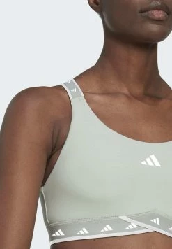 Adidas Performance POWER IMPACT MEDIUM-SUPPORT TECHFIT - Medium Support Sports Bra - Linen Green White -adidas Performance Shop 8cd2009c16d149db8e6ac101e0715129