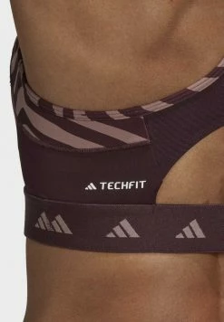 Adidas Performance HYGLM - Medium Support Sports Bra - Red -adidas Performance Shop 8f9c6cdad69543e3bf932b3f45ac5cba