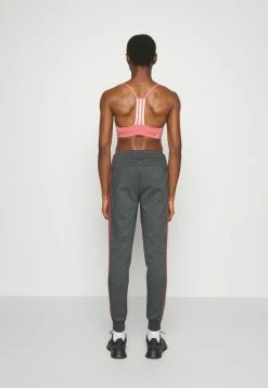 Adidas Performance ESSENTIALS FLEECE 3-STRIPES - Tracksuit Bottoms - Dark Grey Heather / Red -adidas Performance Shop 90d1f7b1f9eb4f8ea2174b9e98da5809