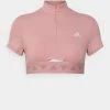 Adidas Performance CROP ZIP TEE - Print T-shirt - Mauve 2 Adidas Performance CROP ZIP TEE - Print T-shirt - Mauve -adidas Performance Shop 9165bcddfd5940b98592e81d3a0046d4