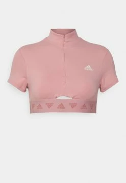 Adidas Performance CROP ZIP TEE - Print T-shirt - Mauve