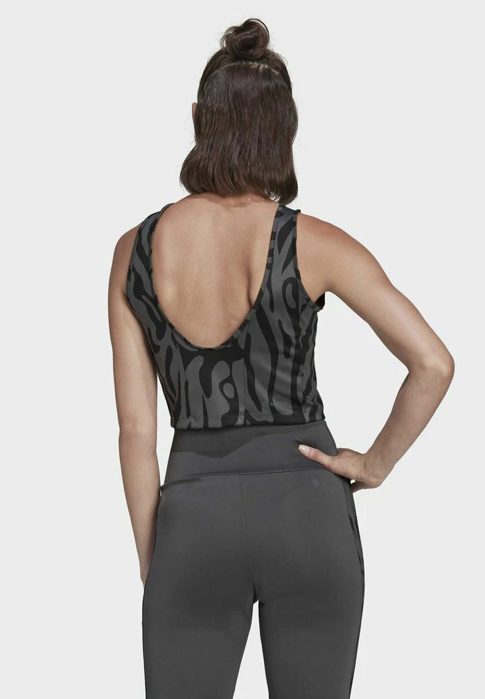 Adidas Performance AEROREADY DESIGNED TO MOVE - Top - Grey 4 Adidas Performance AEROREADY DESIGNED TO MOVE - Top - Grey - Image 2