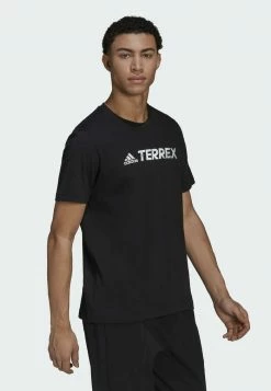 Adidas Performance TX LOGO - Print T-shirt - Black -adidas Performance Shop 9516af784db84aa0b64e39f81cfd6e46