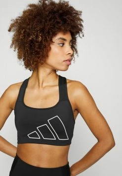 Adidas Performance LOGO - High Support Sports Bra - Black/white -adidas Performance Shop 9638d17d9eef433d9ccb67da403ebb8a