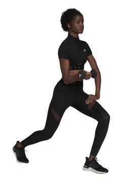 Adidas Performance CROP ZIP TEE - Print T-shirt - Black 10 Adidas Performance CROP ZIP TEE - Print T-shirt - Black -adidas Performance Shop 973a52118bab4fb2848e314f69156b05