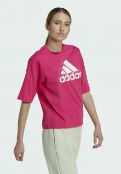 Adidas Performance ESSENTIALS LOGO LOOSE FIT CROP - Print T-shirt - Pink -adidas Performance Shop 981e3afabfbb4068b7b50eb7c2de6e7b