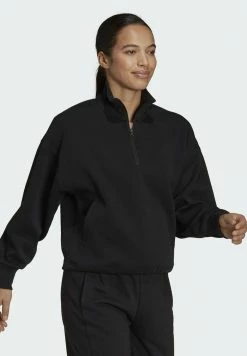 Adidas Performance FUTURE ICONS QUARTER ZIP - Sweatshirt - Black -adidas Performance Shop 9916d84668d64ff8b3debe6c84db1527