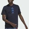 Adidas Performance D2M - Print T-shirt - Blue 2 Adidas Performance D2M - Print T-shirt - Blue -adidas Performance Shop 9972041150174d088e3fc58ce6bd9c13