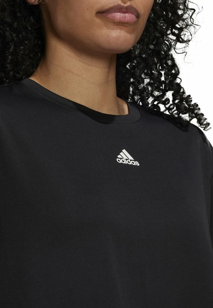 Adidas Performance CROP - Basic T-shirt - Black/white 5 Adidas Performance CROP - Basic T-shirt - Black/white - Image 3