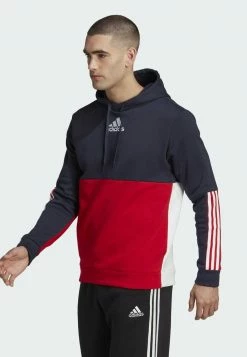 Adidas Performance ESSENTIALS COLORBLOCK FLEECE - Hoodie - Blue -adidas Performance Shop 9a91ff9a616547c9ab976ed9bc67baaf