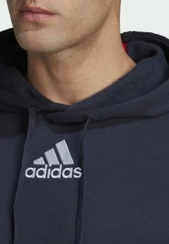 Adidas Performance ESSENTIALS COLORBLOCK FLEECE - Hoodie - Blue -adidas Performance Shop 9cfd21559b184df78b724bf9a38a8cd8