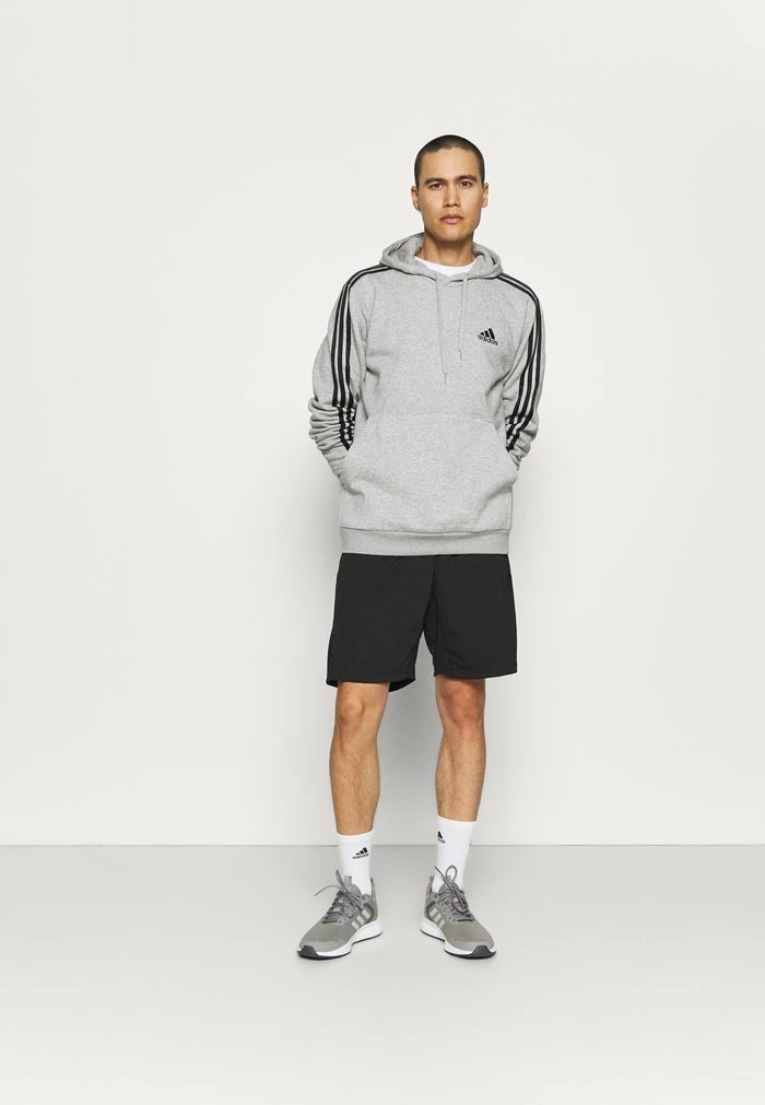Adidas Performance 3 STRIPES ESSENTIALS - Hoodie - Medium Grey Heather/black 4 Adidas Performance 3 STRIPES ESSENTIALS - Hoodie - Medium Grey Heather/black - Image 2