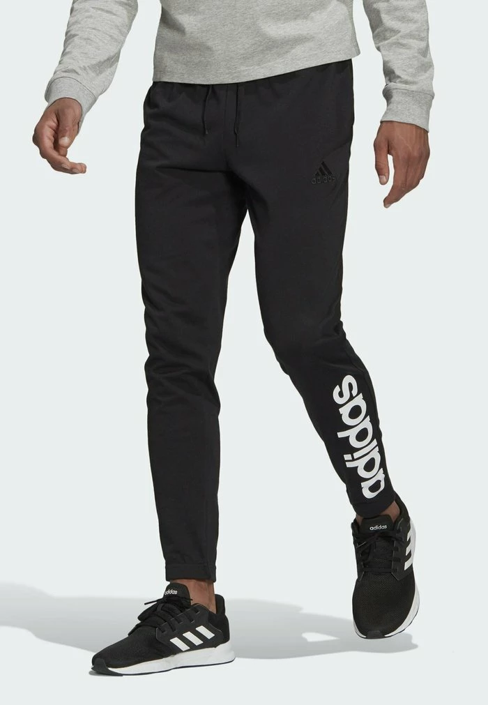 Adidas Performance ESSENTIALS SINGLE TAPERED - Tracksuit Bottoms - Black 3 Adidas Performance ESSENTIALS SINGLE TAPERED - Tracksuit Bottoms - Black