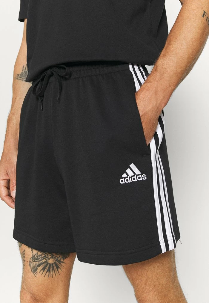 Adidas Performance ESSENTIALS FRENCH TERRY 3 STRIPES - Sports Shorts - Black/white 6 Adidas Performance ESSENTIALS FRENCH TERRY 3 STRIPES - Sports Shorts - Black/white - Image 4